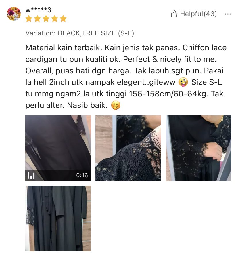 Tengah survey abaya utk raya kedua nanti! Mcm cantikk je abaya ni😍 ramai yg bagi 5 star⭐️ should i buy now?
