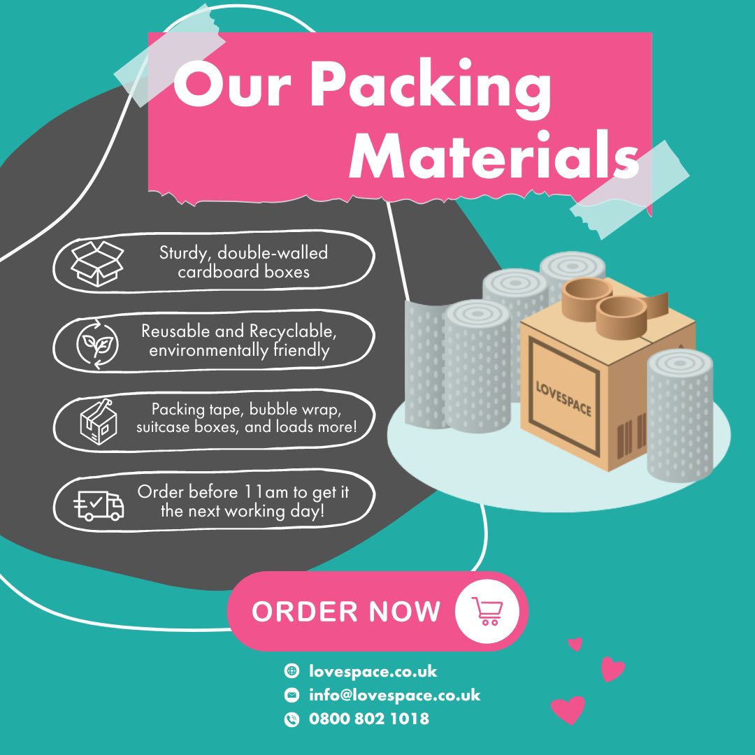 If you are looking for strong, sturdy and sustainable cardboard boxes for your next move, check out the packing materials that we offer! 📦

#packingmaterials #cardboardbox #moving #storage #shipping #packing #selfstorage #uk #lovespace