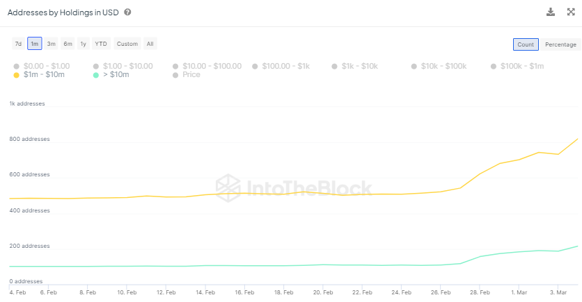 Dogecoin Accumulation: DOGE Millionaires Have Shot Up By 76%