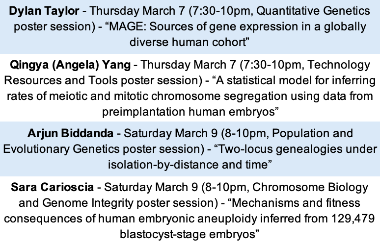 Several of my lab members are headed to #TAGC24 this week. I hope it's a great meeting. Please check out their posters! @tlrdln22 @aabiddanda @saracarioscia