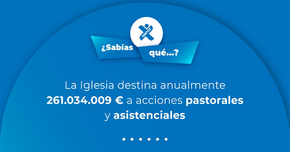 ¿Sabías que anualmente la Iglesia destina 261.034.009€ a acciones pastorales y asistenciales? Cada euro contribuye a construir un mundo más justo y compasivo. ¡Tu apoyo marca la diferencia! 🤝

#Xtantos #Orgullososdenuestrafe