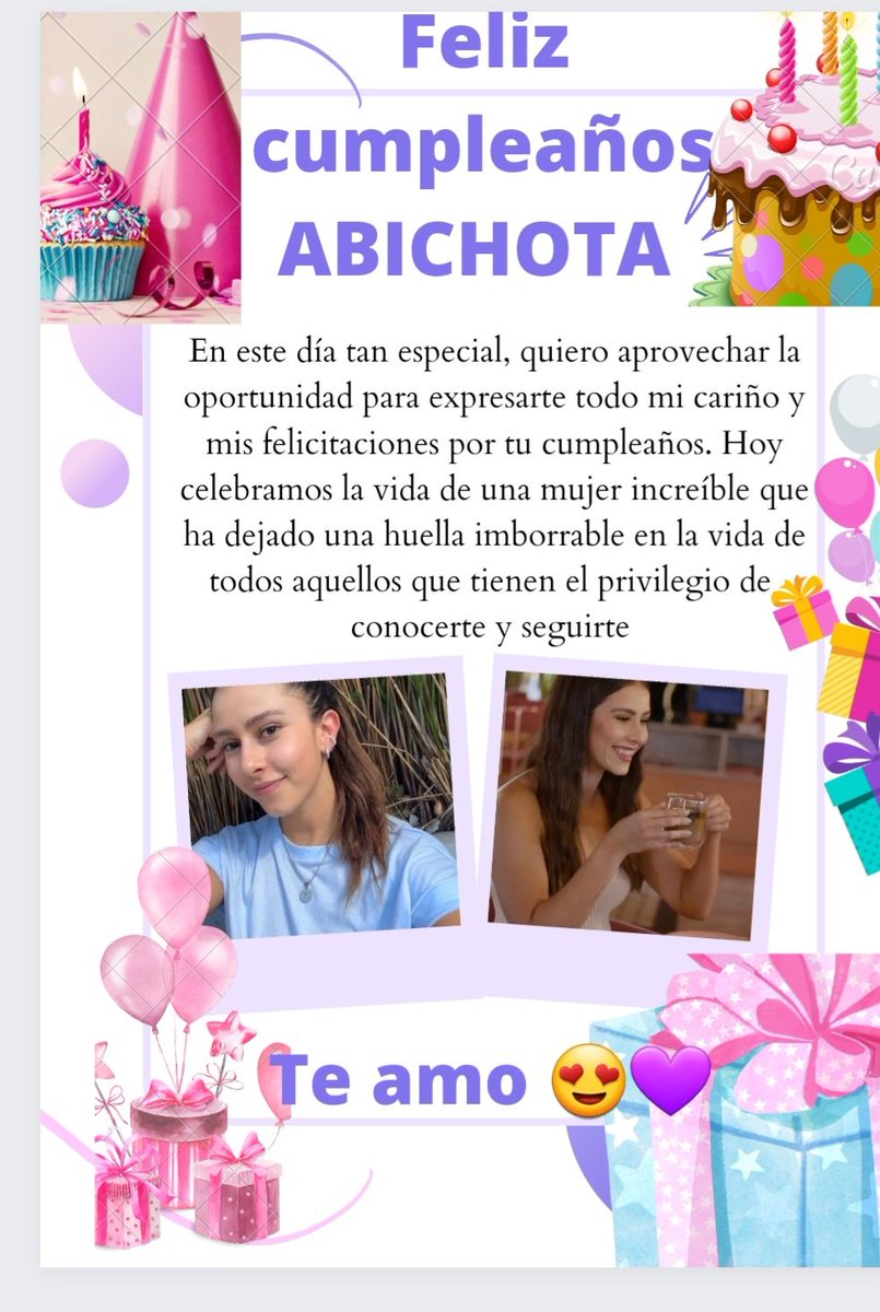 RositaF89107757's tweet photo. Feliz cumpleaños @AbisambraD 💜 #hbdabi 💐🎉🎂🫂 https://t.co/kPvt9EmOlS