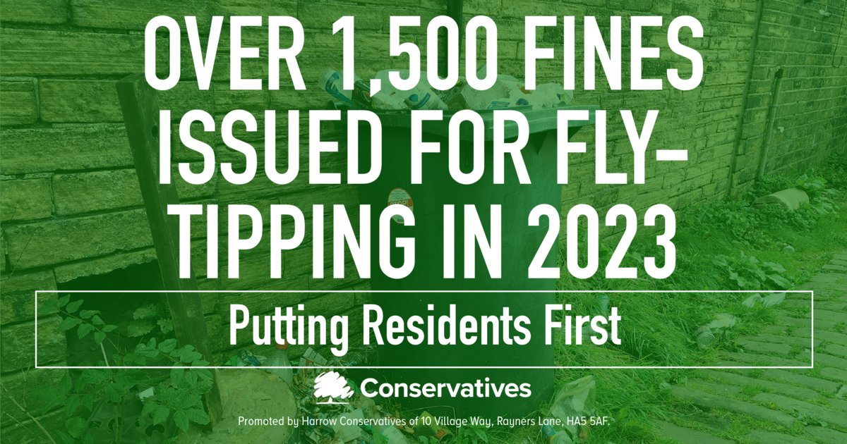 We are cracking down on those who blight #Harrow with fly-tipping. Last year we issued over 1,500 fines for fly-tipping. This year we have increased funding for our enforcement team by £200,000 so that they can investigate and prosecute even more fly-tippers.