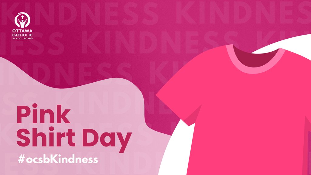 👚💖 Today, we wear pink in solidarity against bullying and to promote kindness throughout our school community. Post photos of your pink shirt and tag #ocsbPinkShirtDay. #ocsbBeCommunity #ocsbKindness