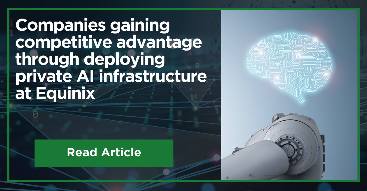 After working with customers on a variety of AI deployments over the past several years, <a href="/Equinix/">Equinix, Inc.</a>, the world’s digital infrastructure company, is gaining traction as a preferred location for deploying private AI infrastructure.

Full article:
intelligentcio.com/africa/2024/01…