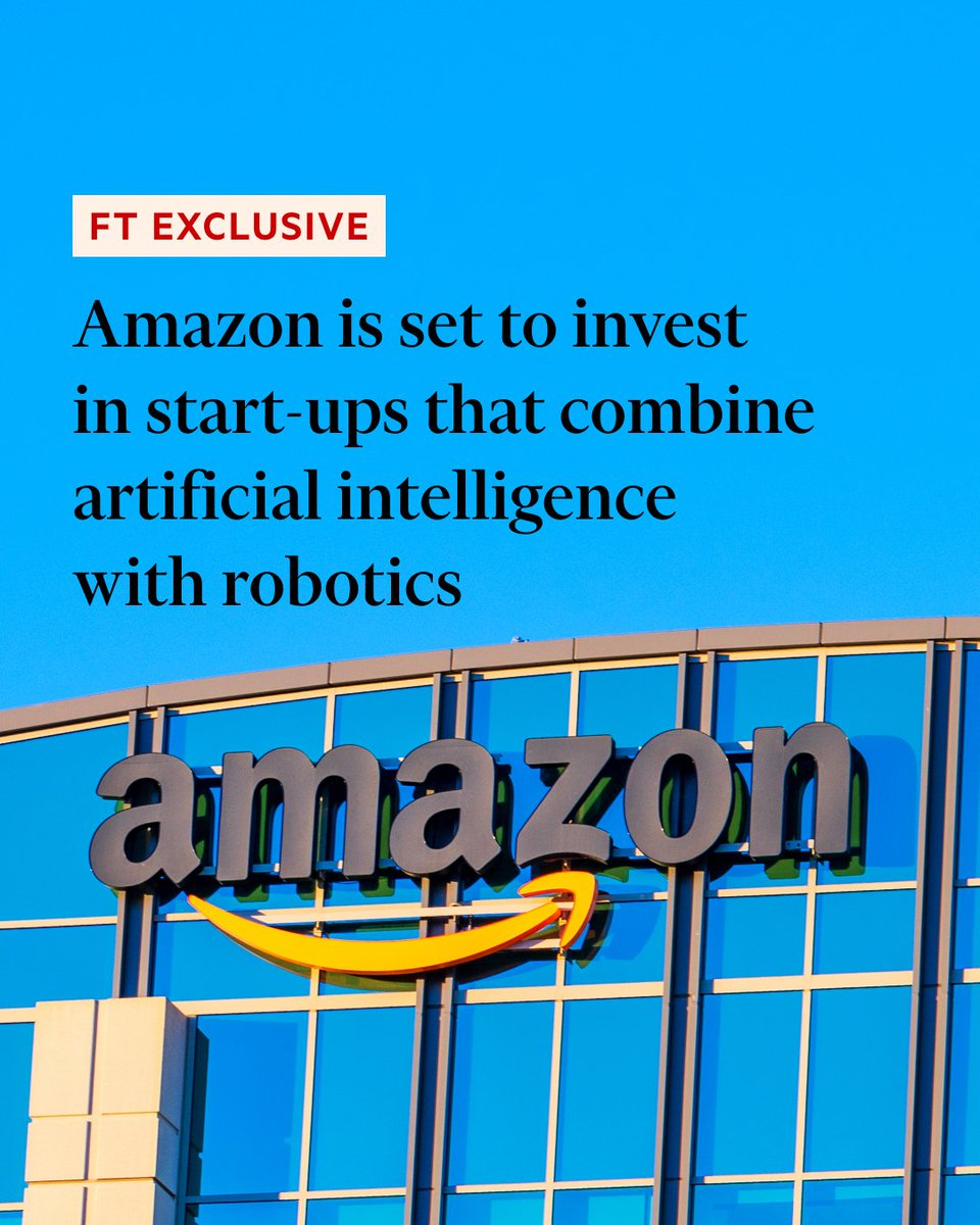 Amazon’s $1bn industrial innovation fund is to step up investments in companies that combine artificial intelligence and robotics, as the ecommerce giant seeks to drive efficiencies across its logistics network ft.com/content/7e0e25…