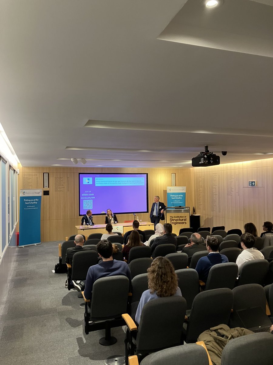 Engaging Keynote session exploring the challenges of tackling Air Pollution, hearing from Sir Stephen Holgate, UKRI Clean Air Champion <a href="/unisouthampton/">University of Southampton</a> and @ImogenMartineau from <a href="/CleanAirFund/">Clean Air Fund</a> - some fantastic questions from the audience! 

#AirQualityWM