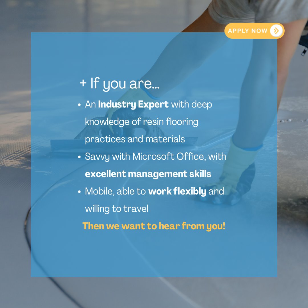 We’re looking for Freelance Assessor with a passion for excellence in the resin flooring industry:
✅ An industry expert
✅ Stellar management skills
✅ Flexibility 

Want more info? Visit: lnkd.in/eGYUf3BN or reach out to FeRFA Support. We’re more than happy to help!