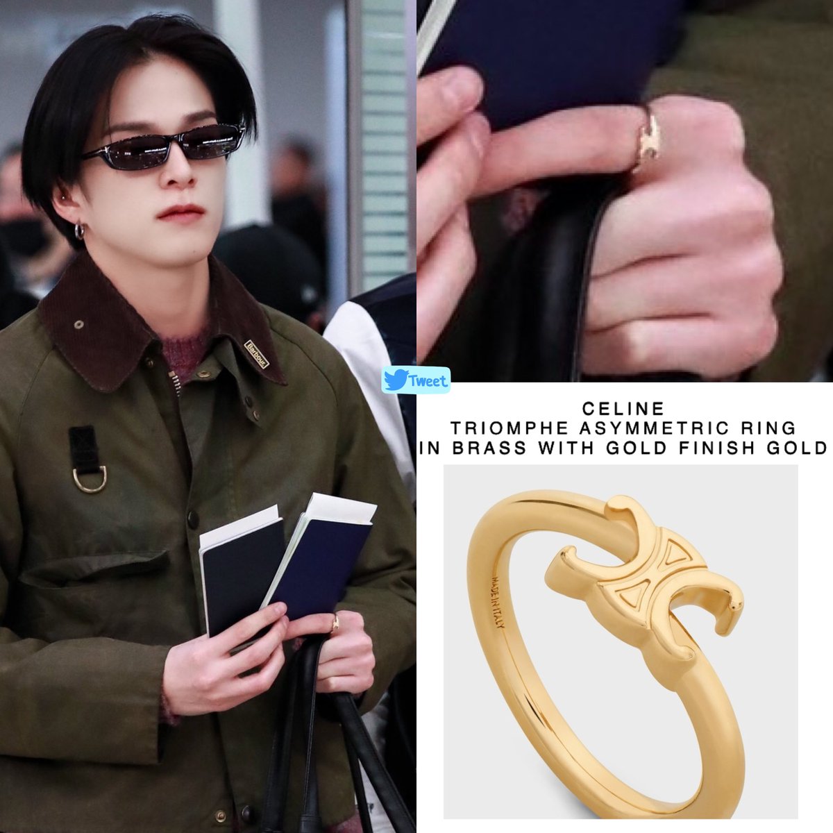 【国内発送】TRIOMPHE ASYMMETRIC RING IN BRASS 国内発送】TRIOMPHE ASYMMETRIC RING IN BRASS (CELINE/指輪