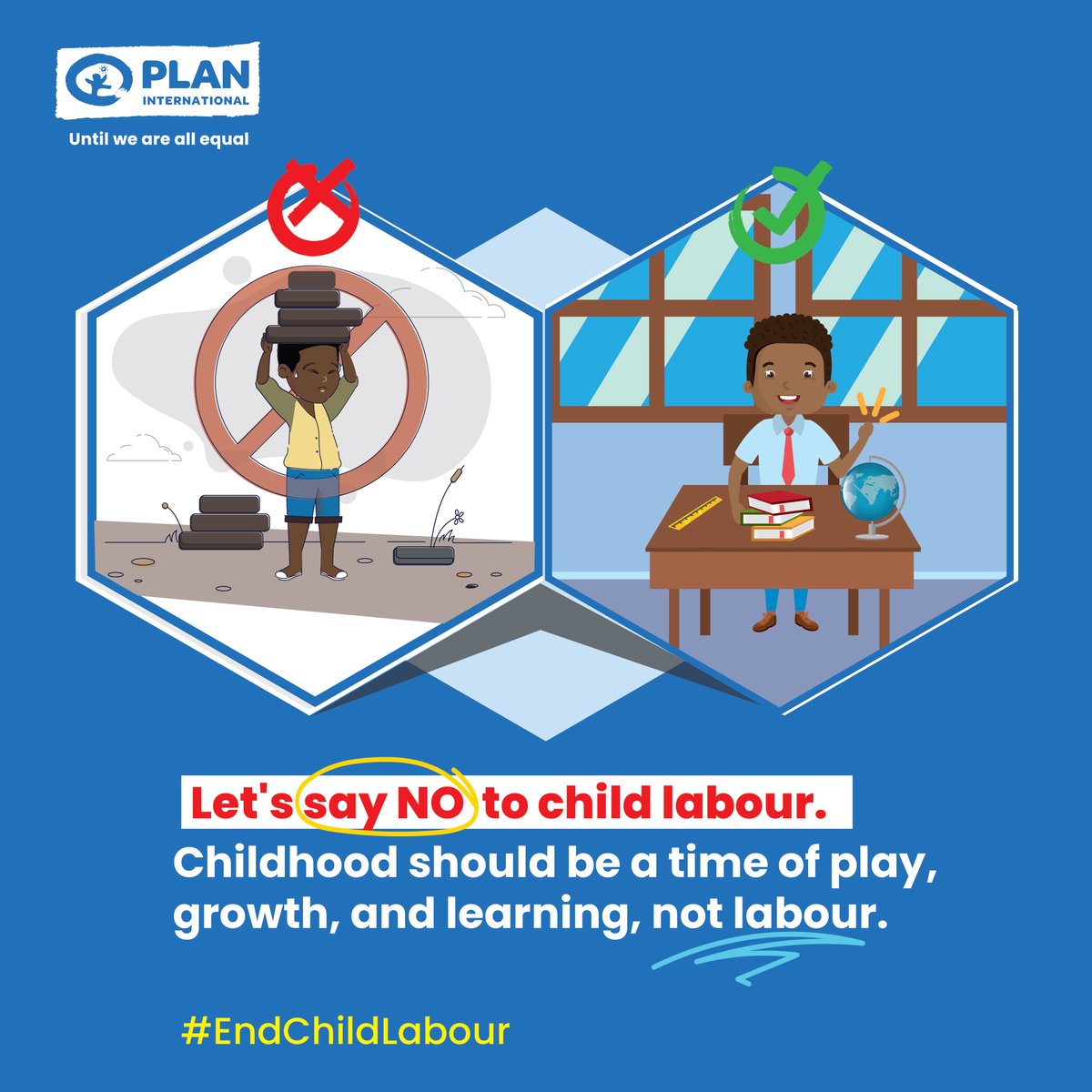 PlanRwanda's tweet image. 🚫 Say NO to child labour! 

Childhood should be a time of play, growth, and learning, not labour. 

Let's raise our voices against child exploitation towards creating a society where every child has the chance to learn, thrive, and build a brighter future.

#EndChildLabour