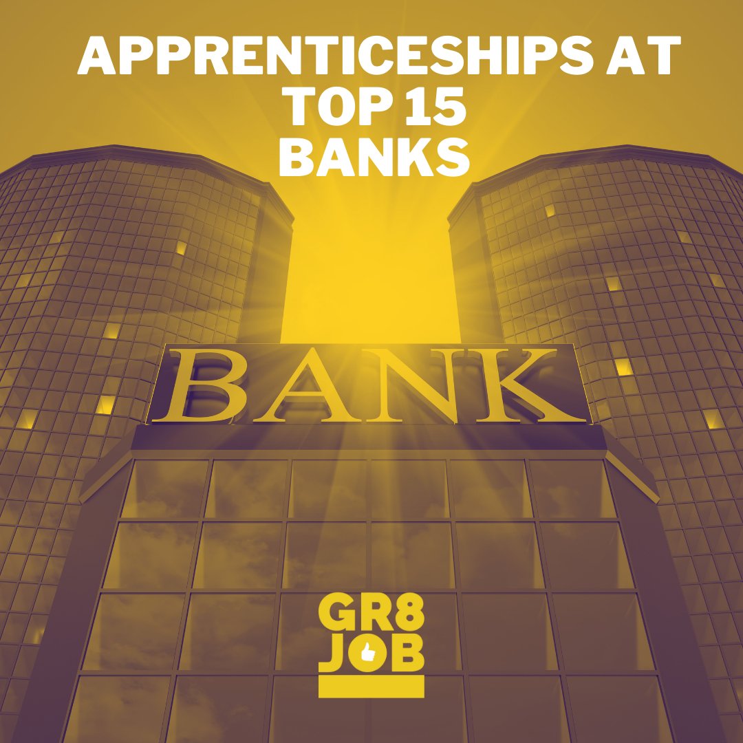 Looking for info on Apprenticeships at Top 15 UK Banks? Click here to download a free pdf with clickable links to all the Banks' Apprenticeship webpages linktr.ee/mygreatfirstjob #bankingapprenticeships #careerseducation #degreeapprenticeships