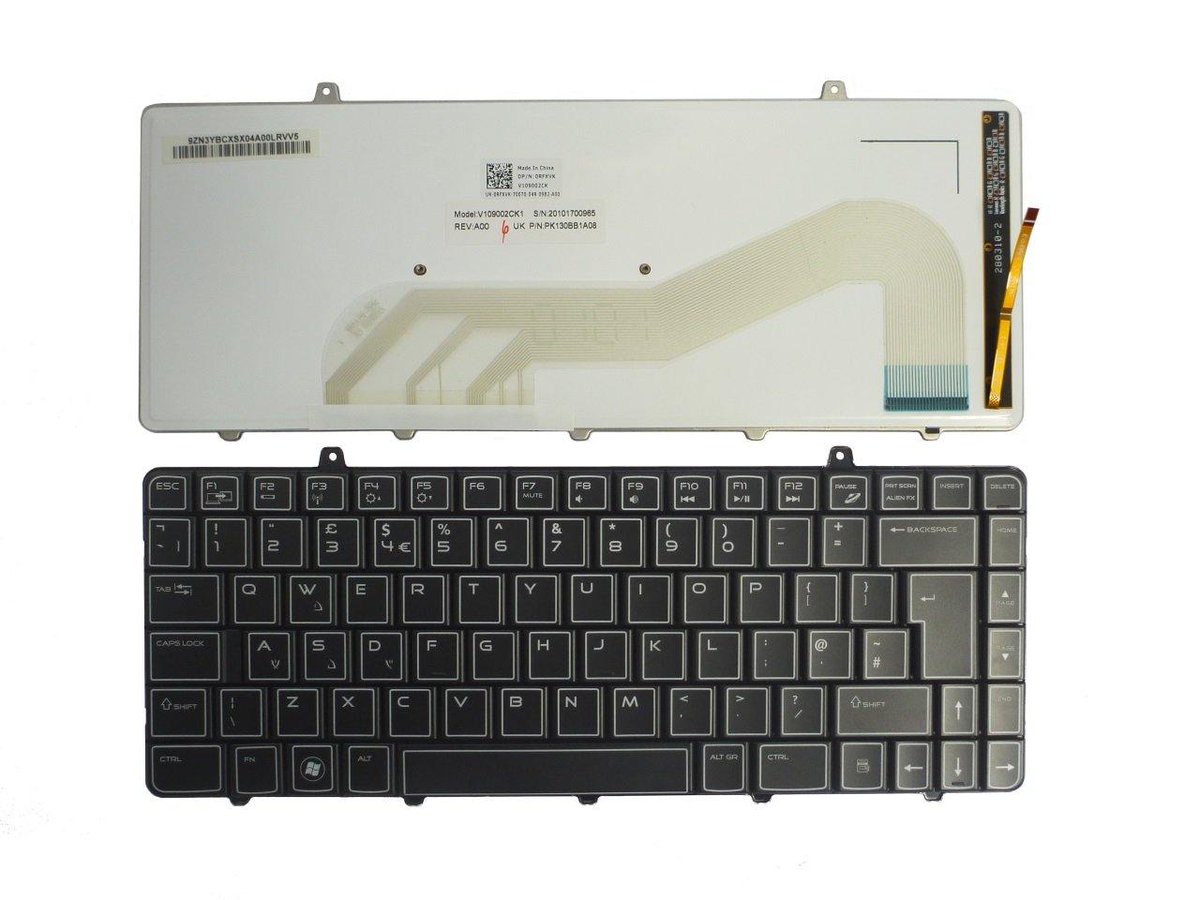 Dell UK Backlit Laptop Keyboard Alienware M11X (R1 only) RFXVK £17.59 
blackcatpc.co.uk/products/keybo… 
Genuine Dell replacement UK Laptop Backlit Keyboard for Alienware M11X (R1 only) RFXVK
Condition: New
Backlit: Yes
Language: UK QWERTY
Dell Part Number DP/N: RFXVK / 0RFXVK
Fit...