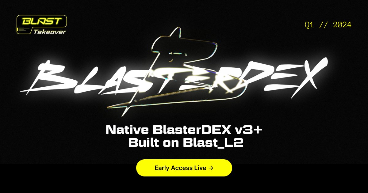 blasterdex__'s tweet photo. 🚀 Hey Blasters! The number one #Blaster DEX, is landing soon on @Blast_L2! 🌟 It's time to secure your spot and gain early access to  #airdrop whitelist:

1️⃣ Follow us on Twitter @BlasterDEX__
2️⃣ Join Blaster Discord https://t.co/2cBc3raiCK
3️⃣ Retweet this post and check Quests https://t.co/83o3BqLqY6