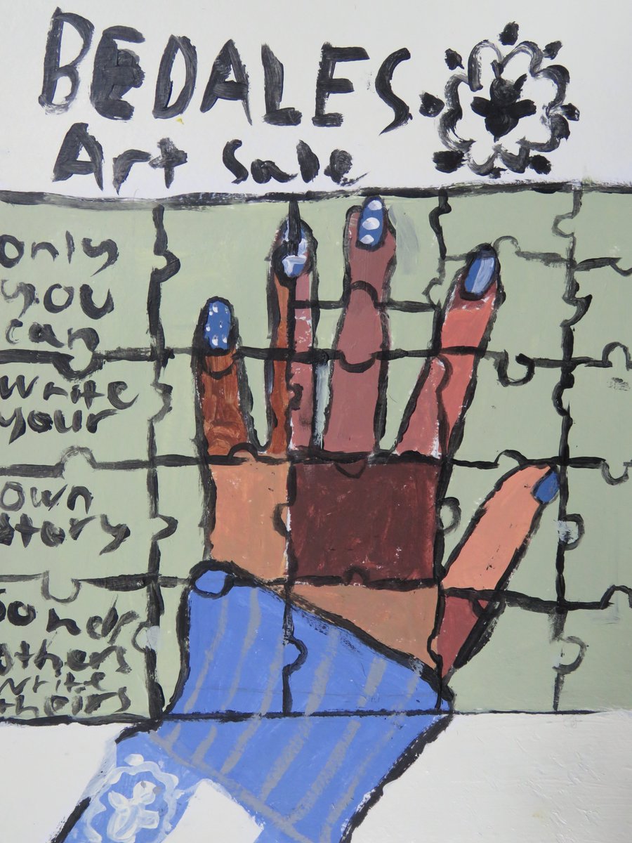Yes! can't wait...soon it will be the Art Sale @BedalesSchool, in support of Hampshire's Rural Refugee Network and the John Badley Foundation Emergency Refugee Fund on Monday 4 March.  Artwork by Rosie G., Block 2