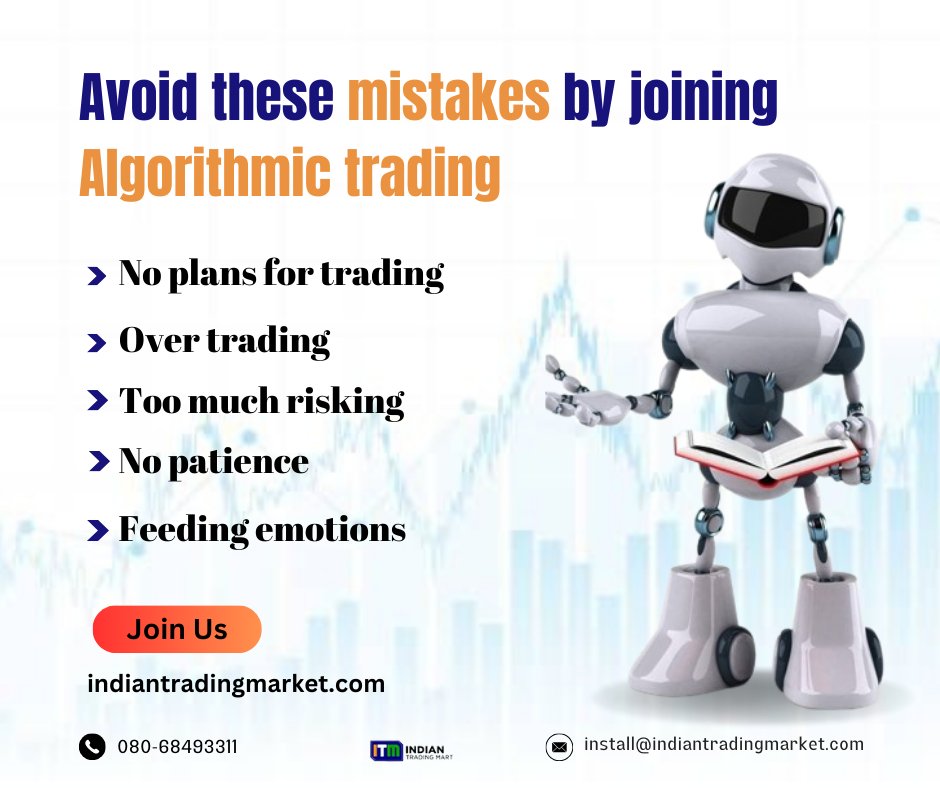 indiantrad09's tweet image. Avoid these mistakes by joining the algorithm  Indian Trading Market
1) No plans for trading
2) Over trading
3) Too much risking
4) No patience
5) Feeding emotions
For more details visit:
Website: indiantradingmarket.com
#AlgoTrading #SmartInvesting2024 #algosoftware #algobot