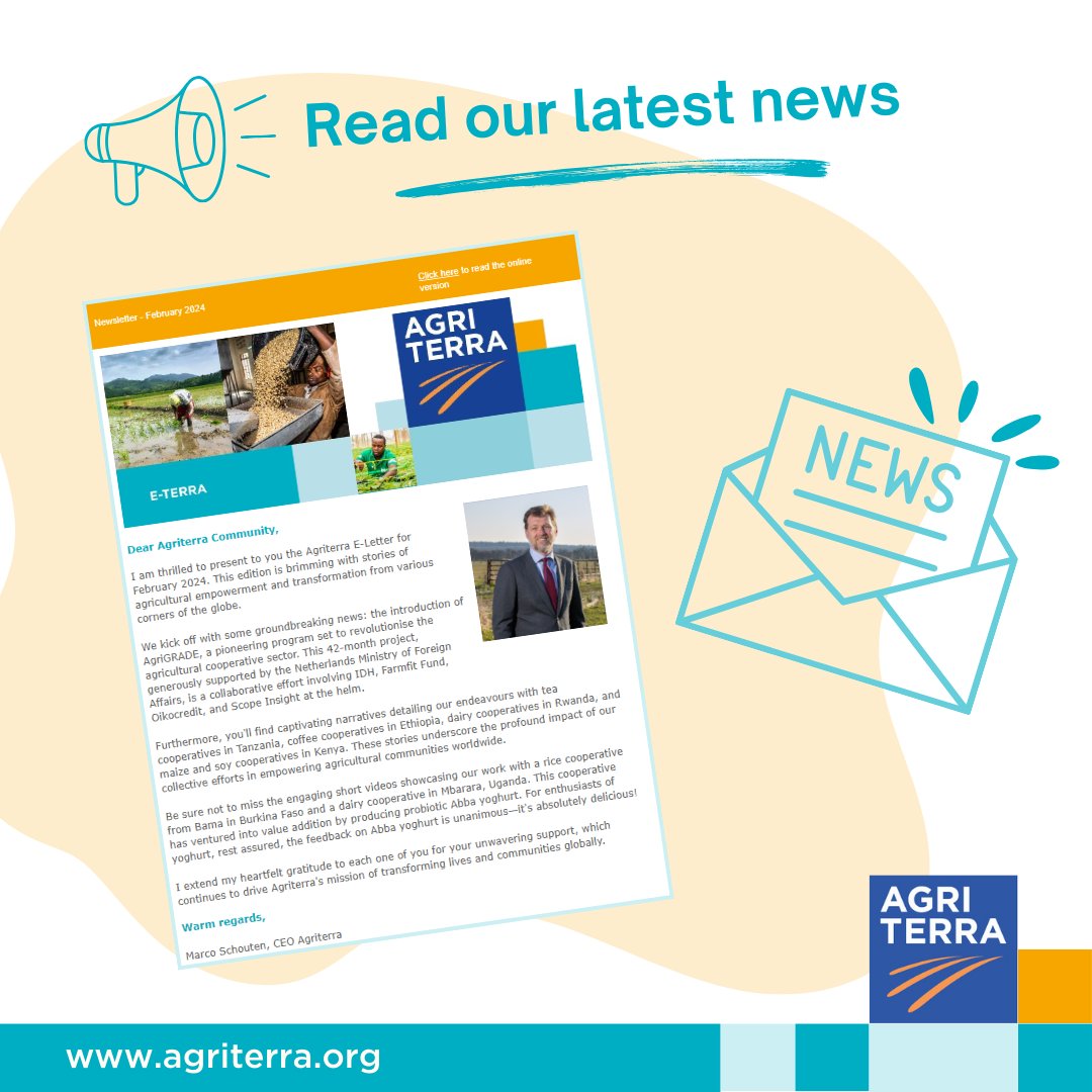With pleasure, we present you the Agriterra newsletter for February 2024. This edition is brimming with stories of agricultural empowerment and transformation from various corners of the globe.
👉bit.ly/Agriterra-News…