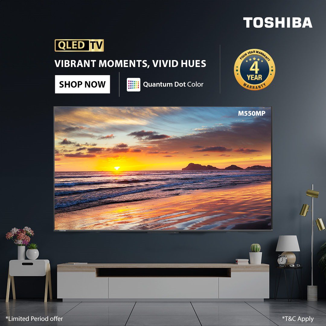 Redefine brilliance with Quantum Dot color Buy Now: bit.ly/3FsybuB bit.ly/3I6qv2a #ToshibaTV #M550MP