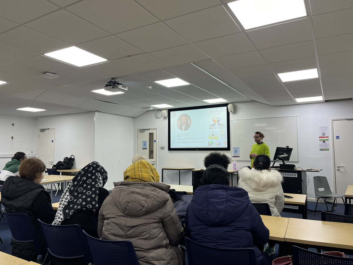 Absolutely amazing talk from @jobrassington this morning about their work with Pride &amp; Progress and LGBTQIA+ representation in education. Would definitely recommend attending a talk, it’s opened my eyes!