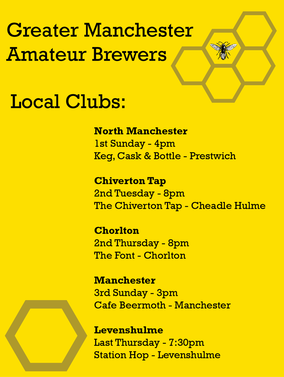 GMABrewers's tweet photo. Homebrew Clubs within the Greater Manchester area.

Find your nearest, and head along!

@mancshomebrew @ChorltonBrewers @thechivertontap @LVMHomebrewclub https://t.co/CeFRRPXWU4