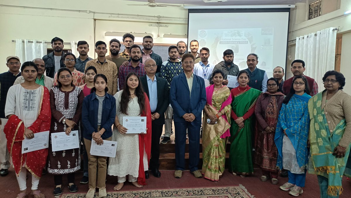National Science Day Celebration in the Department of Physics. The celebration was marked by a Kulgit, Sarswati Vandna, a documentary, one short drama by PRAN, the launch of #PHYSOC annual magazine and the certificate distribution. <a href="/lkouniv/">University of Lucknow</a> <a href="/luupdate_/">luupdate</a> <a href="/dswlkouniv/">Dean Students’ Welfare, UoL</a> <a href="/profalokkumar/">Professor Alok Kumar Rai</a>