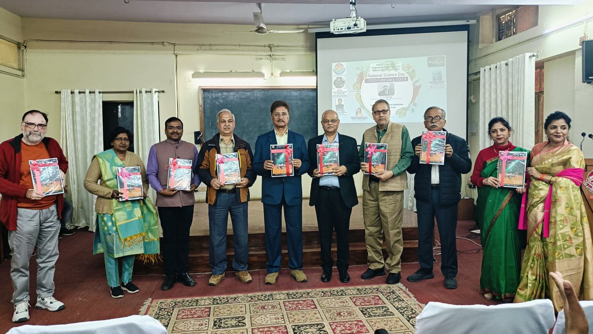 physicslkouniv's tweet photo. National Science Day Celebration in the Department of Physics. The celebration was marked by a Kulgit, Sarswati Vandna, a documentary, one short drama by PRAN, the launch of #PHYSOC annual magazine and the certificate distribution. @lkouniv @luupdate_ @dswlkouniv @profalokkumar https://t.co/Fux3g1uVZb