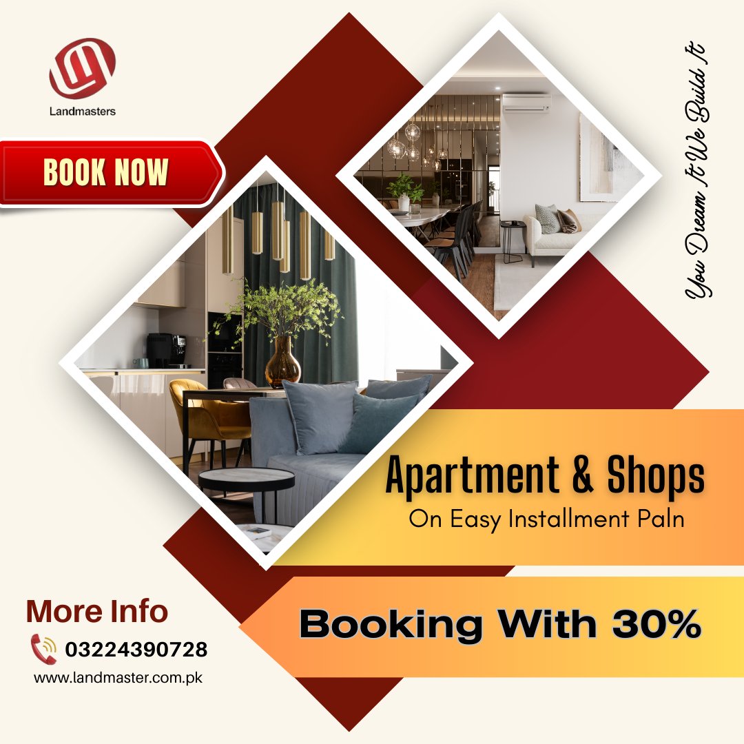 landmasterinfo's tweet photo. Luxury Apartment Available on Easy Instalment 
Booking with Just 30 %

More information
https://t.co/Hm4KFG0UBJ

#bahriaorchrad #bahriatown #apartments #EasyInstallments #apartmentforsale #apartment4rent #landmaster #LuxuryApartments https://t.co/AUxTz4C3eX