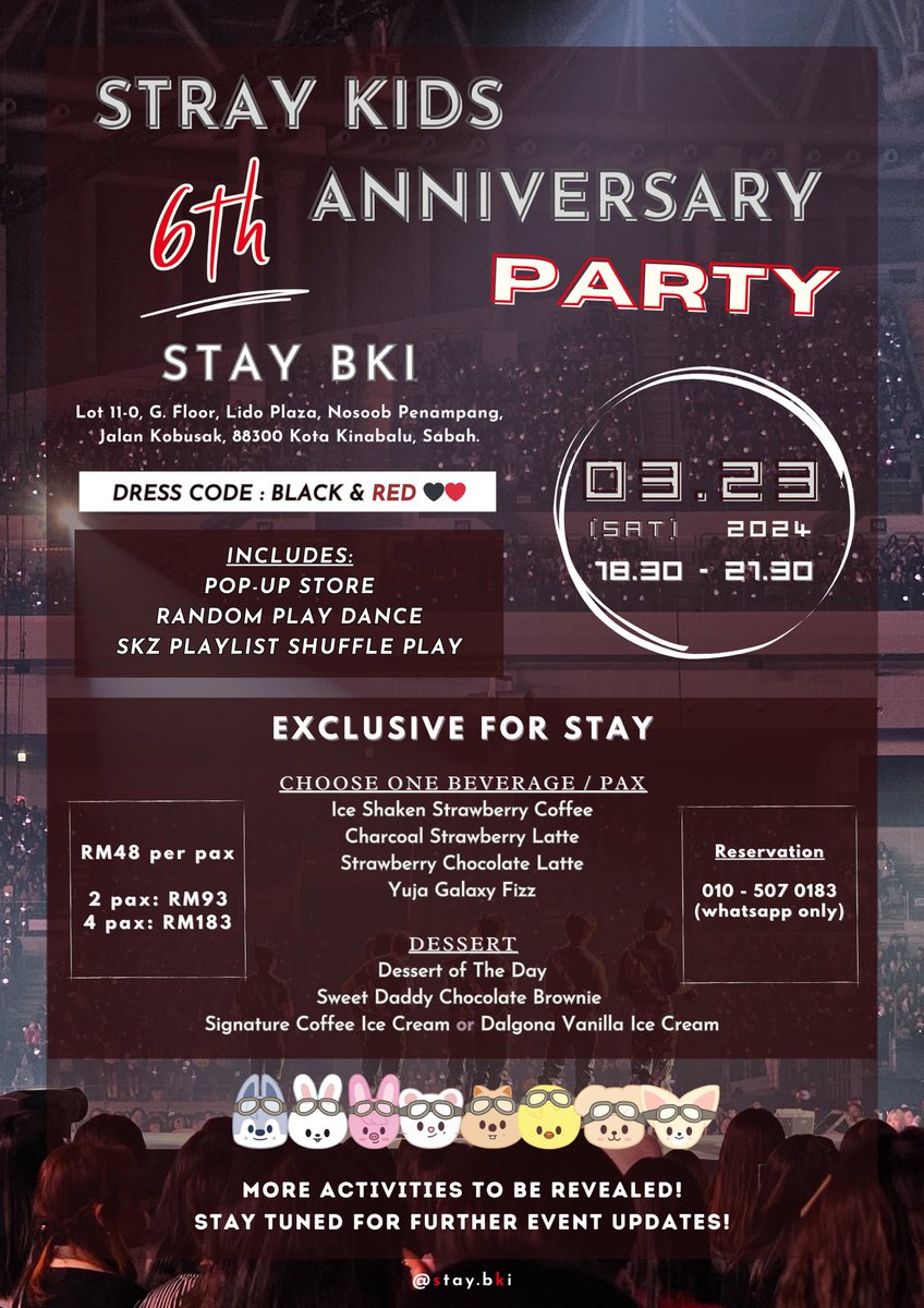 chanelslii's tweet photo. 🇲🇾 SKZ 6th Anniversary ♥️

A party for all! Let’s join the fun! 🥳

#straykids #skz #skzmy #skzmalaysia #stay #kpopmy #skz6thanniversary #bangchan #leeknow #changbin #hyunjin #han #felix #seungmin #IN https://t.co/zidADadQYM