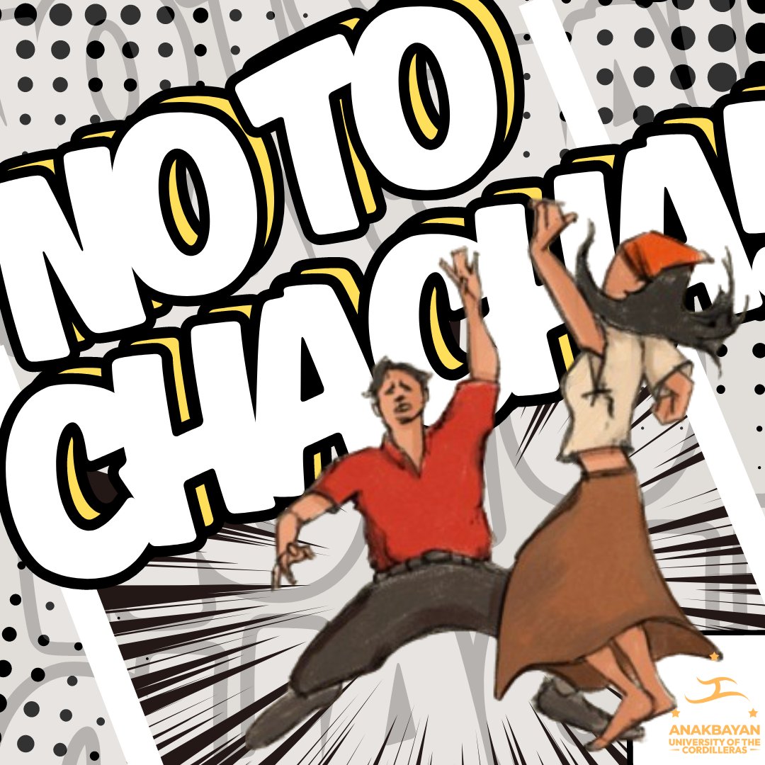 anakbayanUC's tweet photo. DON’T DANCE TO CHACHA, DANCE TO TANGO!

Ang CHACHA o Charter Change ay ang proseso ng pag-amyenda sa ating 1987 Philippine Constitution upang maisakatuparan ang mga pagbabagong panglegal at pampolitika. 

#NoToChaCha 
#EDSA38 https://t.co/cn1PZgKuvd