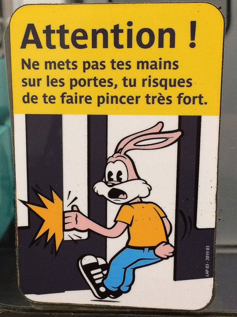 CerfiaFR's tweet photo. 🇫🇷🚇 INSOLITE | Un sticker en référence au célèbre lapin du métro parisien a été repéré sur une porte palière du métro à #Paris, dénonçant la hausse du prix du ticket pour les #JO2024, passant de 2€15 à 4€ cet été. https://t.co/8BHIM0lFeF