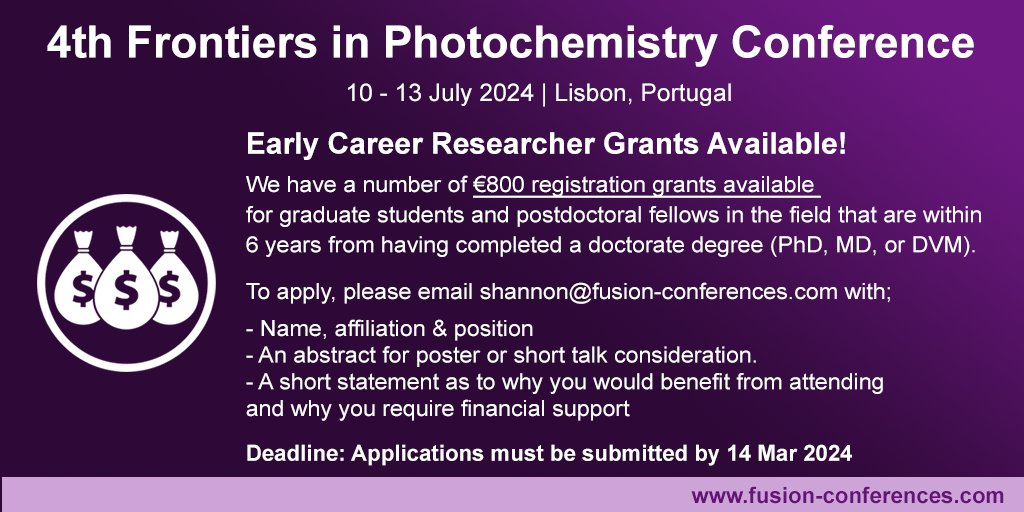 💰ECR GRANTS AVAILABLE💰 We have some exciting #FIP24 grant opportunities available for Early Career Researchers! To apply, please email shannon@fusion-conferences.com by 14 Mar 2024. Find out more➡️bit.ly/3TpqUDD