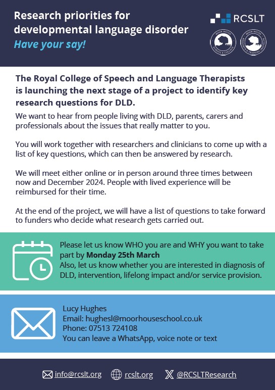 🚀 We are thrilled to announce the launch of Phase 2 of our Research Priorities for Developmental Language Disorder (DLD) Project! 📷 This will revisit and extend Phase 1, to translate the priority areas into fundable research questions that we can submit to funding bodies.