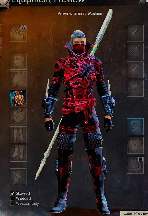 raggirare's tweet photo. one piece down and i am fucking Dying. ANet you knocked it out of the park with the Obsidian armour especially this fucking chest piece.  finishing off the next pieces is gonna be so good, and then. onto the last dregs of farming for my heavy and light sets https://t.co/B2A0YLZwGs
