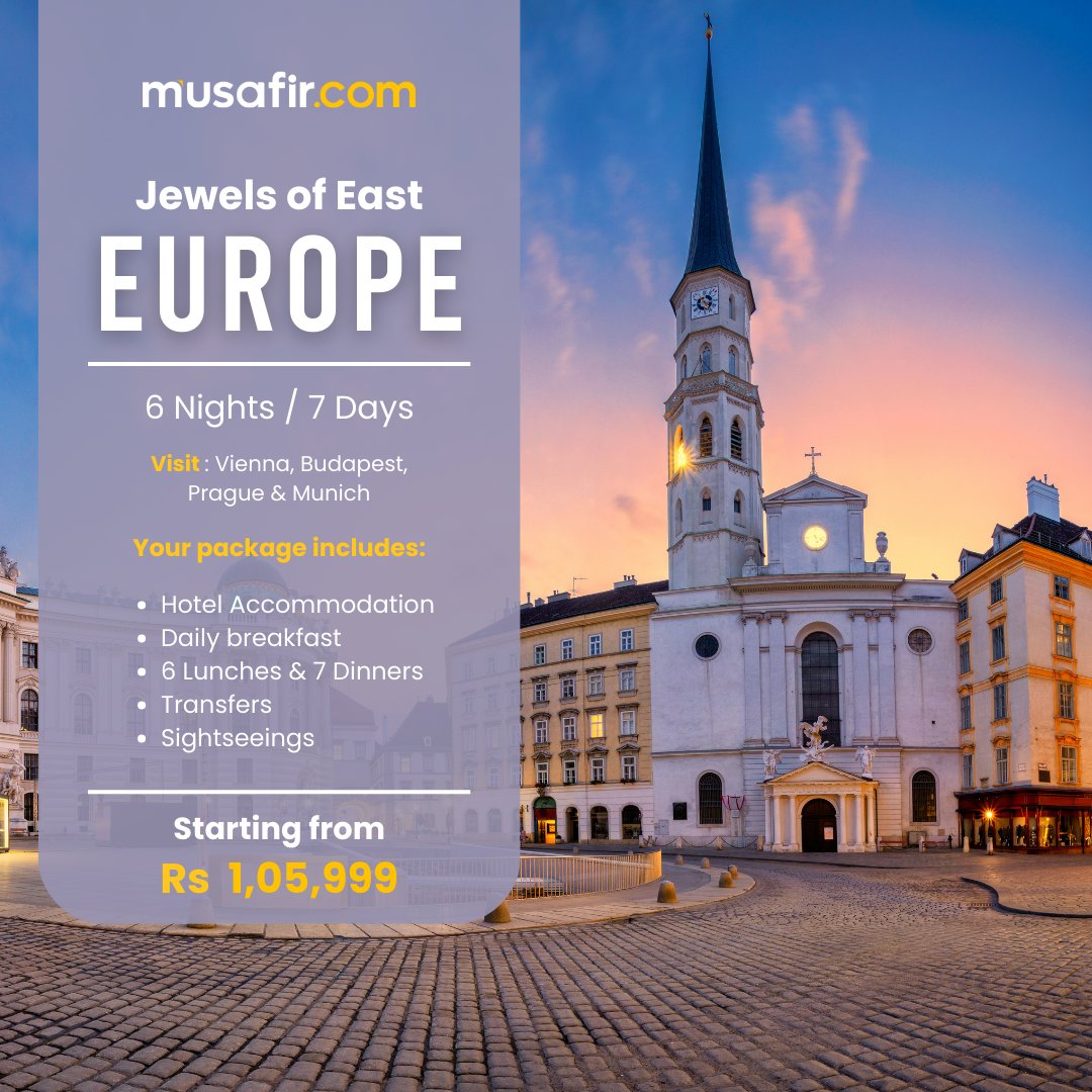 Embark on a #european #adventure with our group departures! 🌍✈️ Join us as we #explore the stunning landscapes, vibrant cultures, and unforgettable experiences awaiting you across #Europe. Know more - go.musafir.com/3UTYeDG #travel #tourism #holiday #explore #traveldeals