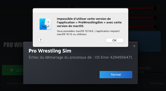 RaphaphaBello's tweet photo. @ProWresSim Can't DM you but here are the error and the Steam description https://t.co/pR5teaJwwK
