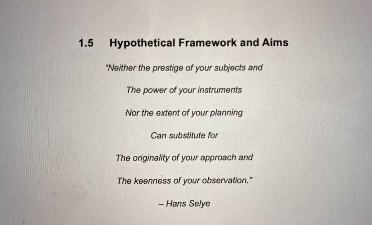 Including some wise words from the Grandfather of stress research himself in my thesis #HansSelye ✍🏼 💻 
#stressandthebrain #stress #research #PhDChatter
