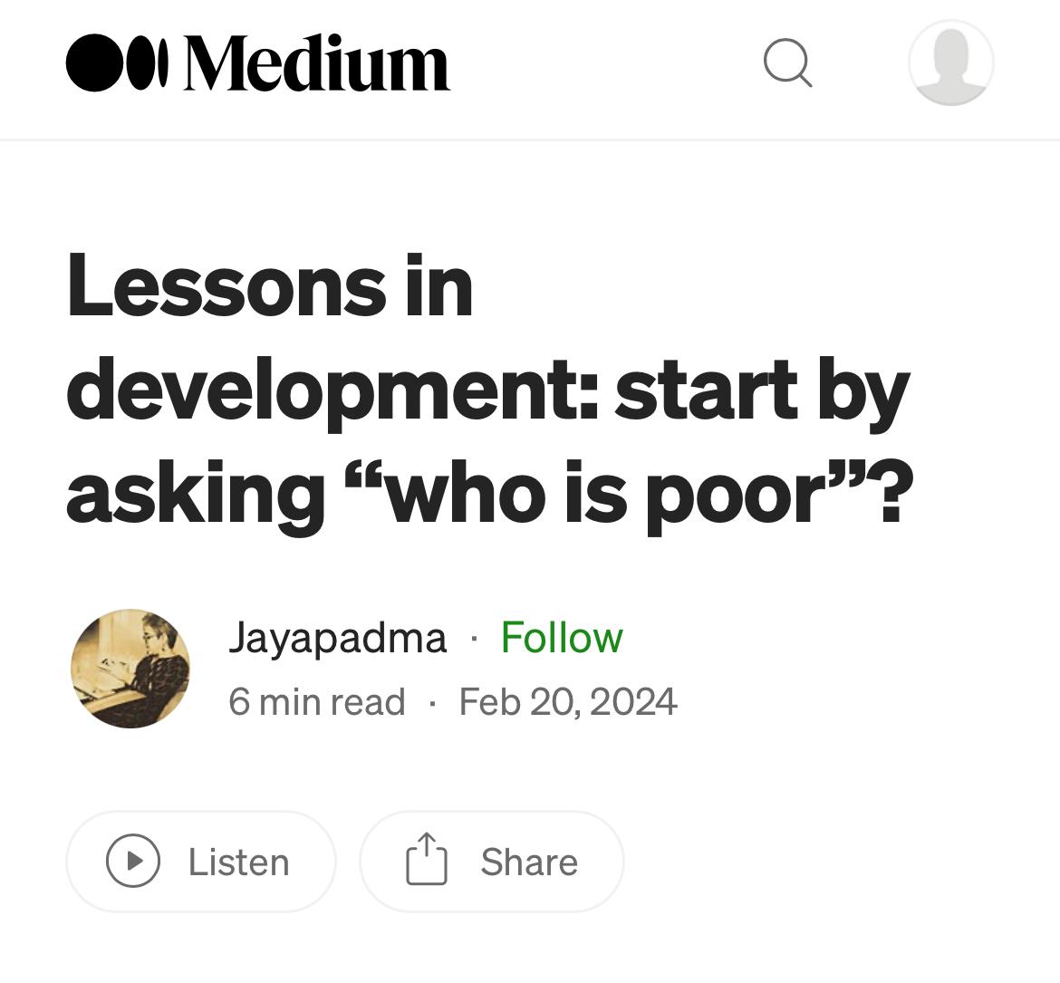 'In the creation of Goonj’s model, India’s villages have been our first university and our biggest learning ground about people and their needs, and the issues at the root of development.' Sharing an insightful piece penned by dear friend Jaya. To read- jayapadma.medium.com/lessons-in-dev…