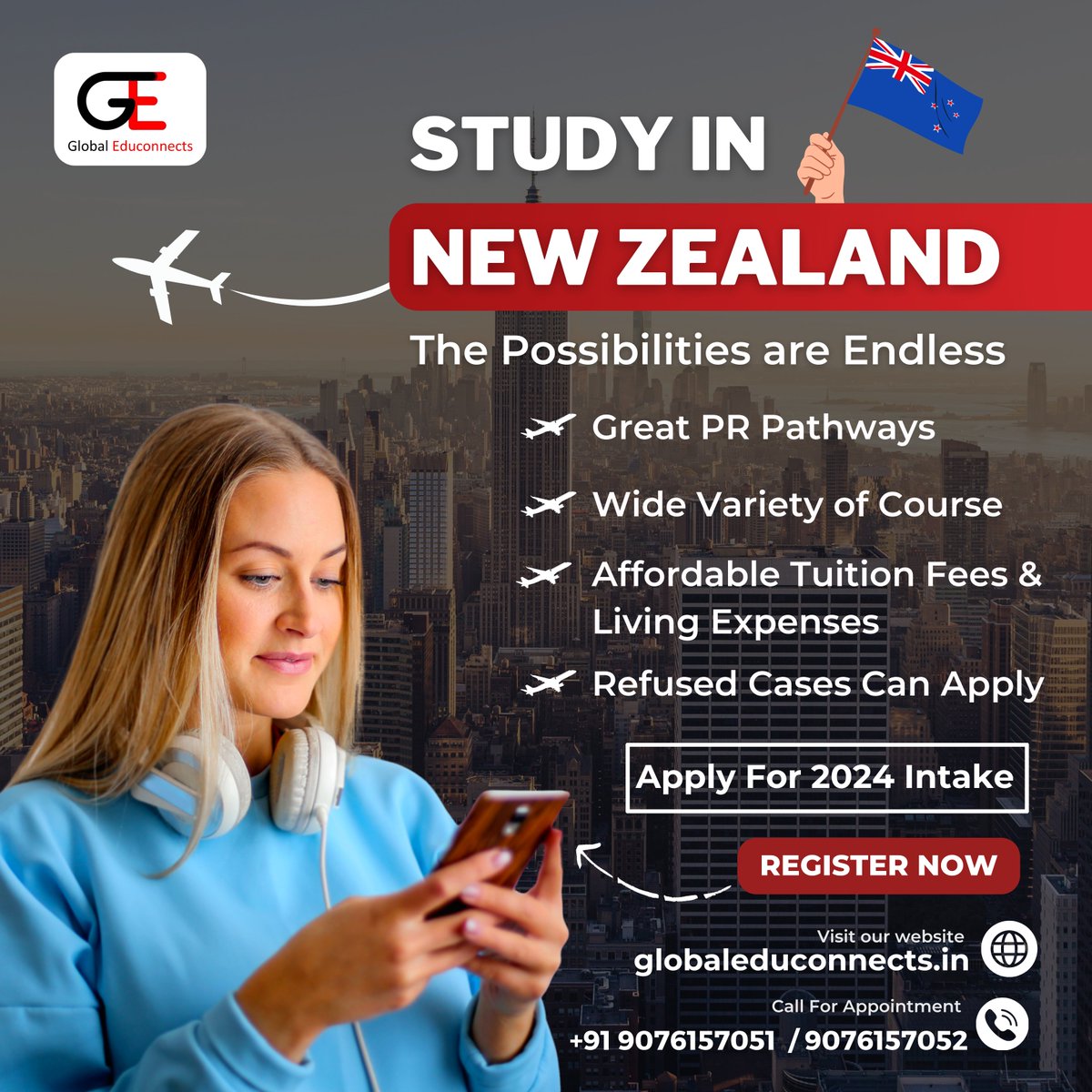 Exploring new horizons  Excited to embark on my academic journey in New Zealand

Call Now - +91 90761 57051 / 90761 57052

#StudyinNewZealand #studyinnewzealand #studyinnewzealand🇳🇿️ #studyinnewzeland
#studyin2024 #globaleduconnects #studyabroad