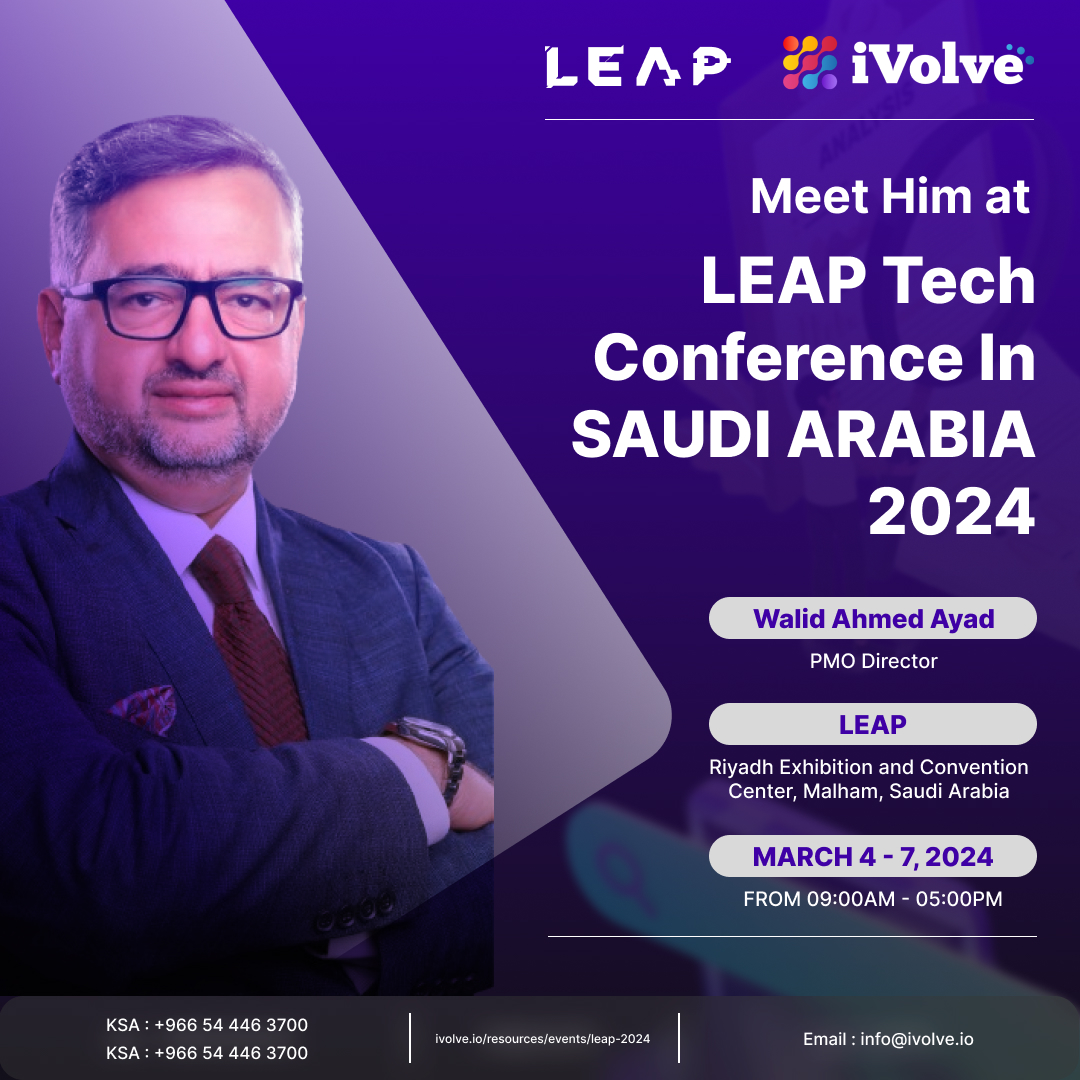iVolvetech's tweet image. We&apos;re excited to announce that our very own PMO Director, Walid Ahmed Ayad, will be representing iVolve Technologies at @LEAPandInnovate 2024!

Visit our booth to meet Walid and discover how iVolve&apos;s advanced cloud solutions can help your organization&apos;s digital journey.

#LEAP24
