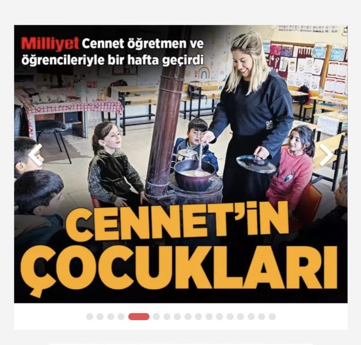 pervarimeb's tweet photo. Basında Pervari “Cennetin Çocukları” Milliyet Gazetesi Manşeti ile 
Kocaçavuş İlkokulunda görev yapmakta olan  öğretmenimiz Cennet Öztürk Milliyet gazetesi “Cennetin Çocukları” yazısında öğrencileriyle birlikte röportaj verdi. https://t.co/B1b0STAnP1