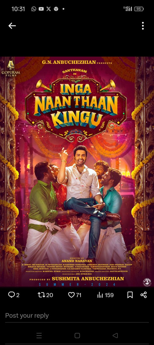 Thankful to our king 👑
Gn Anbuchezian Sir
Inga naan tha kingu
Gopuram cinemas
👑