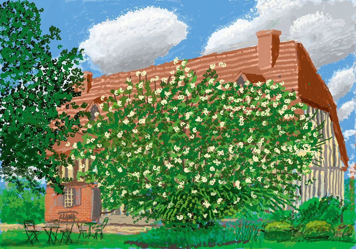 Kvin_1's tweet photo. <The Arrival of Spring> 

해마다 이맘때면 찾아보는 호크니(David Hockney, b.1937) 옹의 봄맞이 https://t.co/egQW68heqN