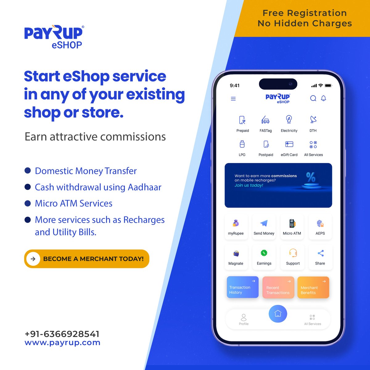Become A Merchant With payRup!! Earn Attractive Comissions!! Visit eshop.payrup.com
#aeps #aadharenabledpayment #aadharenabledpaymentsystem #DomesticMoneyTransfer #domesticmoneytransfer #merchant #distributor #distributors #distributors #Distributorship