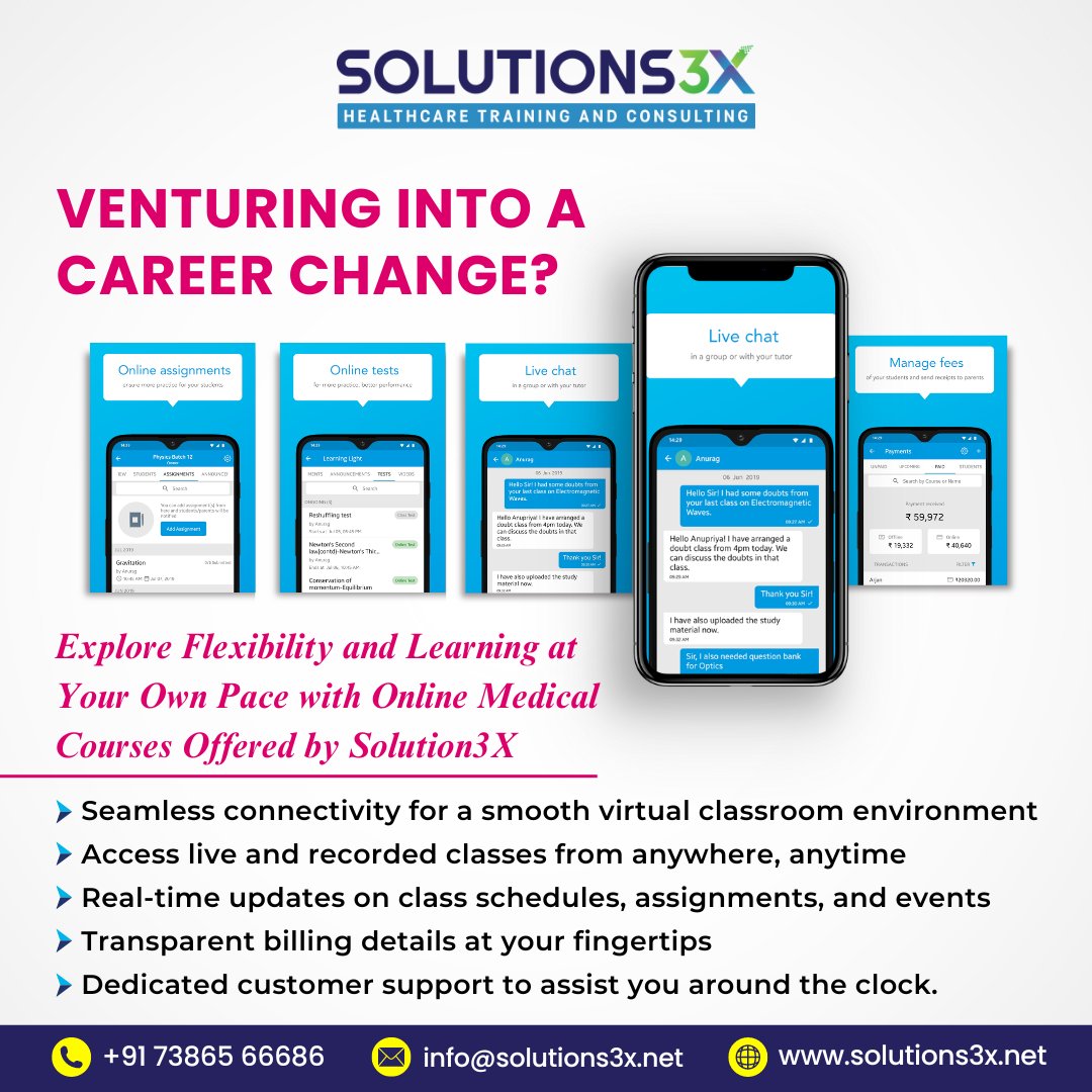 Solutions3xnet's tweet image. Start your Career Change Journey with Solution3X-
Experience the Benefits of Flexibility and Personalized Learning through our Online Medical Courses! 

Join our classes for more information
🌐 𝐕𝐢𝐬𝐢𝐭 𝐮𝐬: solutions3x.net

#Solutions3x #careerchange #newbeginnings