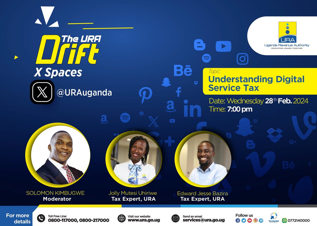 .@amazon is paying. @ShowmaxOnline and @netflix are paying. @Meta is paying... but what are they paying, how are they paying, why are they paying, and when do they pay? All this and more in the #URADriftSpaces tonight as we tackle the Digital Service Tax in Uganda!…