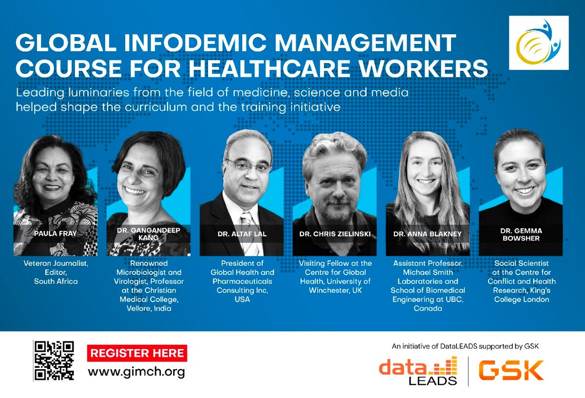 Learn how to identify and fact-check #healthmisinformation &amp; create effective communication with communities to promote credible health information through the Global Infodemic Management Course.

Sign up here- bit.ly/GIMCHCourseSig…

#gimch #infodemic #healthliteracy