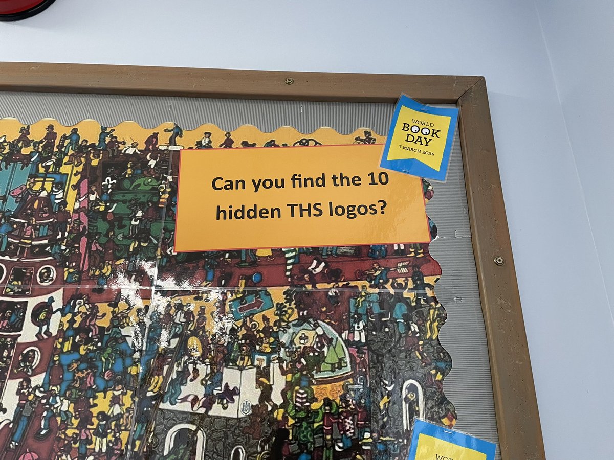 Fancy some fun? Come and try our GIANT Where’s Wally in the Library stairwell. Find the 10 @thomashardye logos hidden in the picture!! #whereswally @WorldBookDayUK #greatschoollibraries