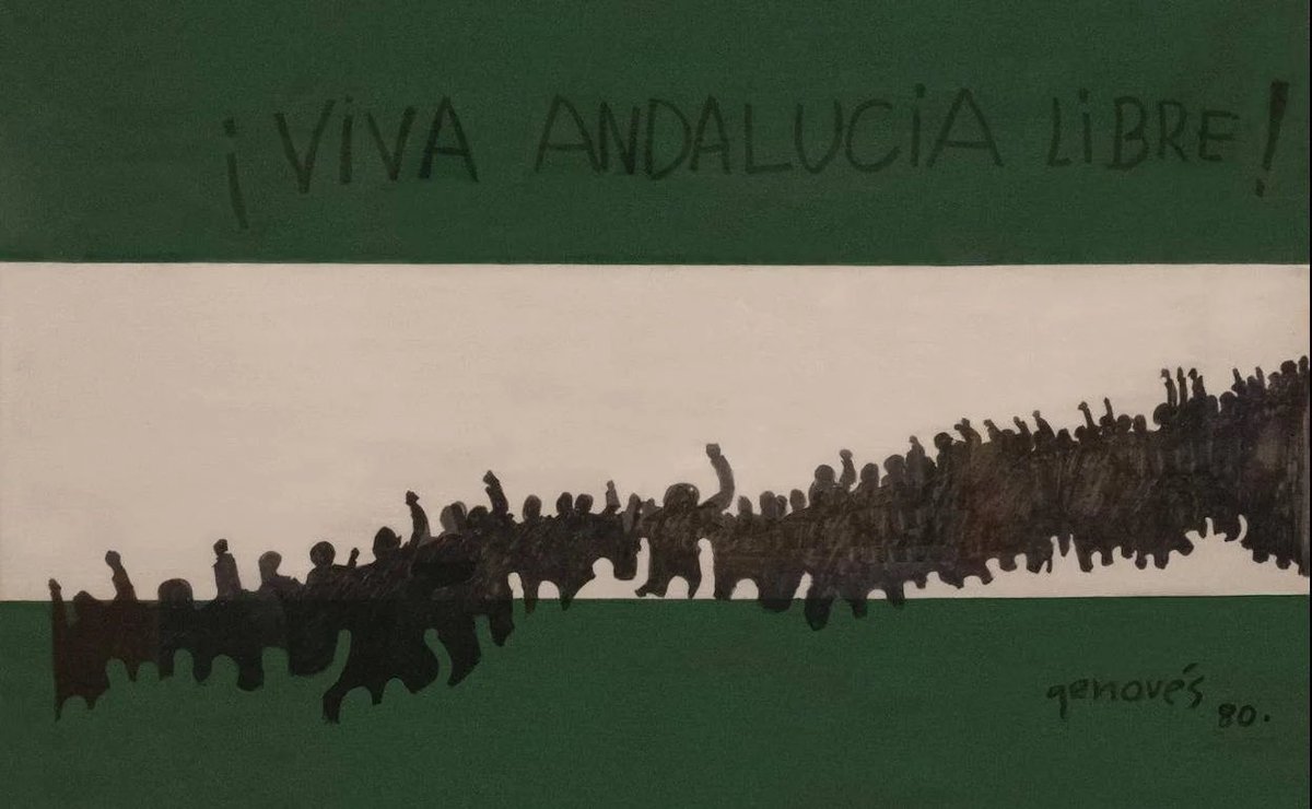 FranzVanPelt's tweet photo. Feliz día de Andalucía 
🟩
⬜️
🟩
"Bandera de Andalucía".
— Juan Genovés (1980) https://t.co/ISnBiYZCvF