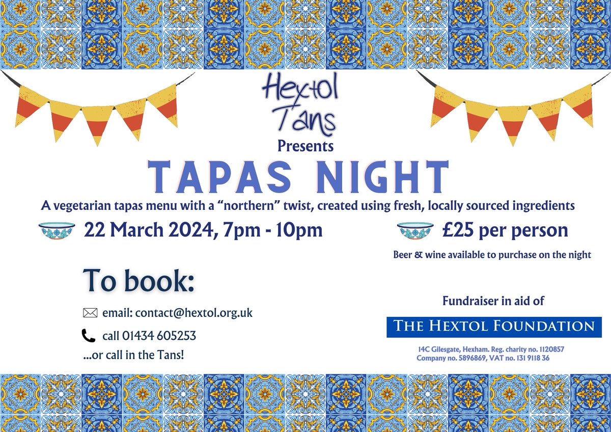 Next up in the Tans is Tapas with a Northern twist! Be quick - only a couple of tables left!