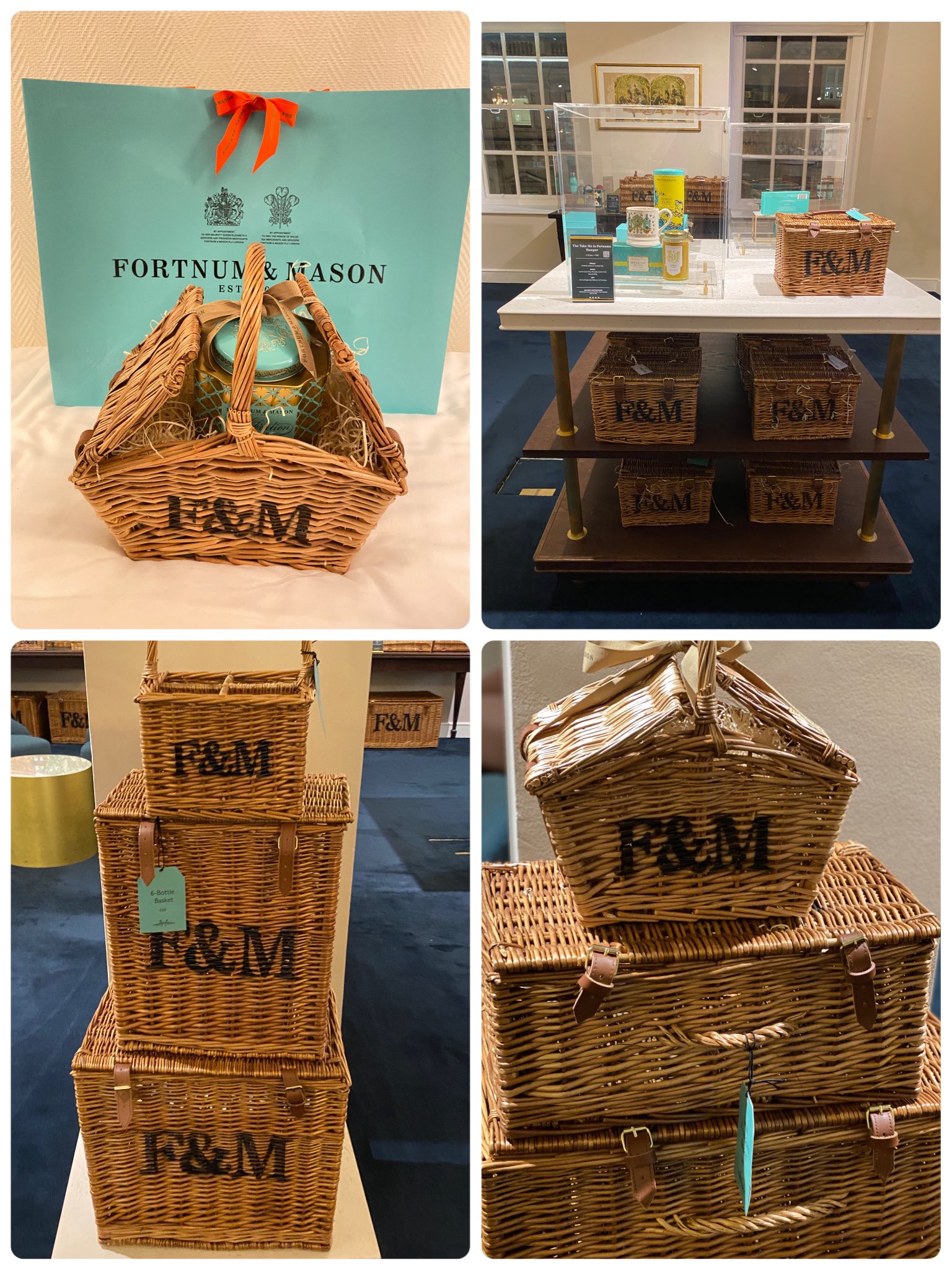 F&M フォートナム＆メイソン カゴ バスケット ラージサイズ ハンパー