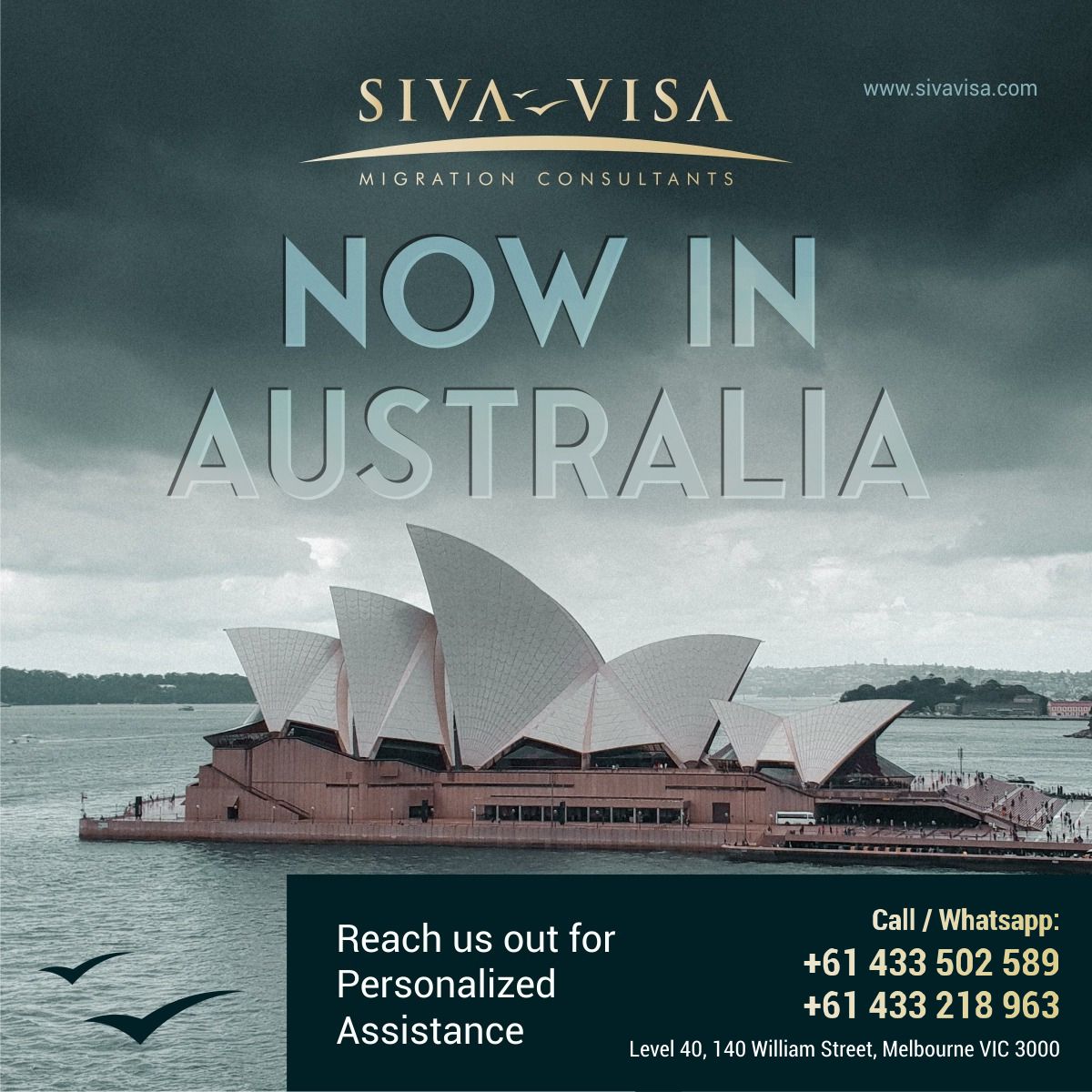 Exciting news! 🎉 Siva Visa is thrilled to announce its presence in Victoria, Australia! 🇦🇺 For expert migration assistance and personalized support

Call / Whatsapp: +61 433 502 589 or +61 433 218 963

#SivaVisa #NowInAustralia #AustralianIndians #MigrationAssistance #Australia